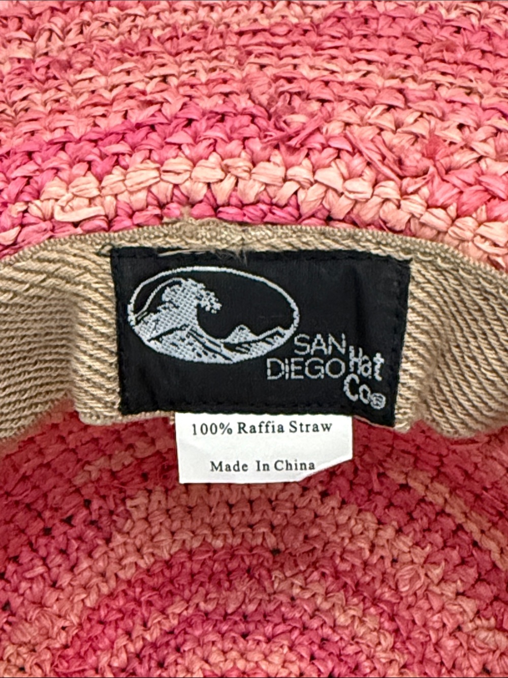 San Diego Hat Company Pink Rattan Braided Sun Hat - Picture 8 of 16